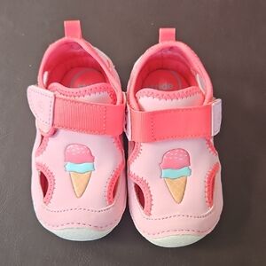 Stride Rite Pink Sandals with Ice Cream Design